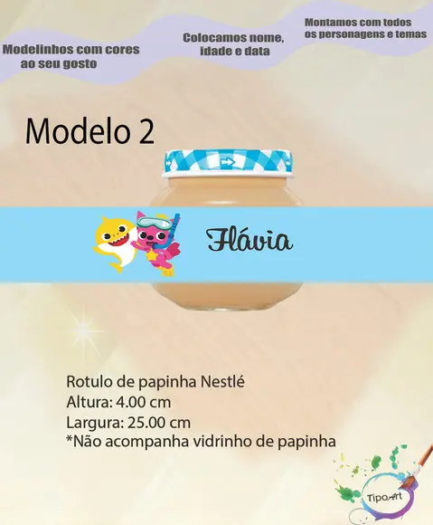 Rótulo Vidro Papinha-baby Shark