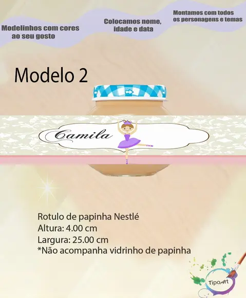 Rótulo Vidro Papinha-bailarina