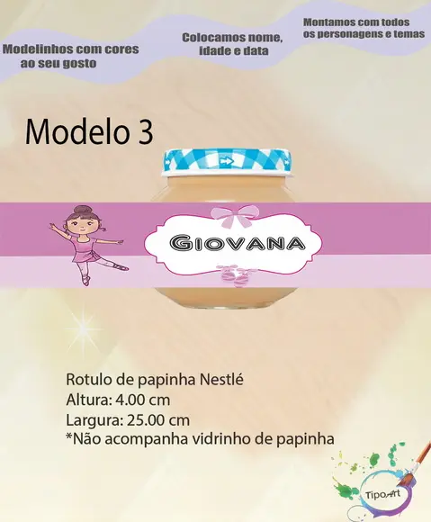 Rótulo Vidro Papinha-bailarina