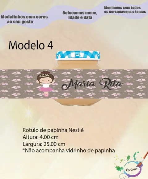 Rótulo Vidro Papinha-bailarina