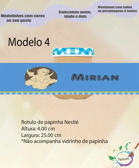 Rótulo Vidro Papinha-batizado