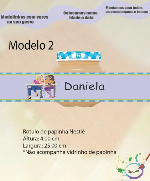 Rótulo Vidro Papinha-barbie