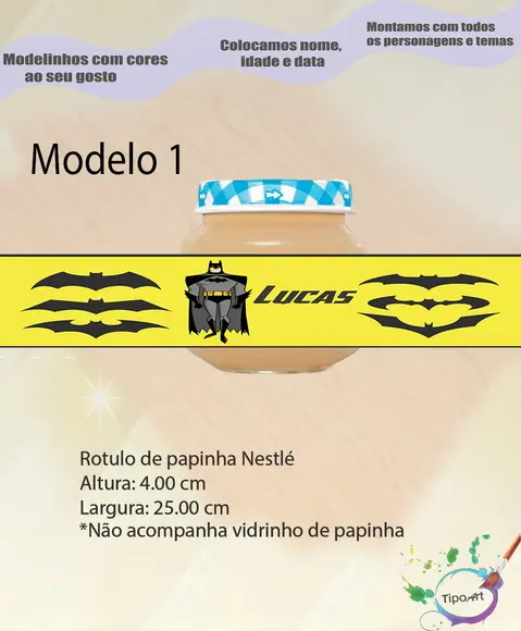 Rótulo Vidro Papinha-batman