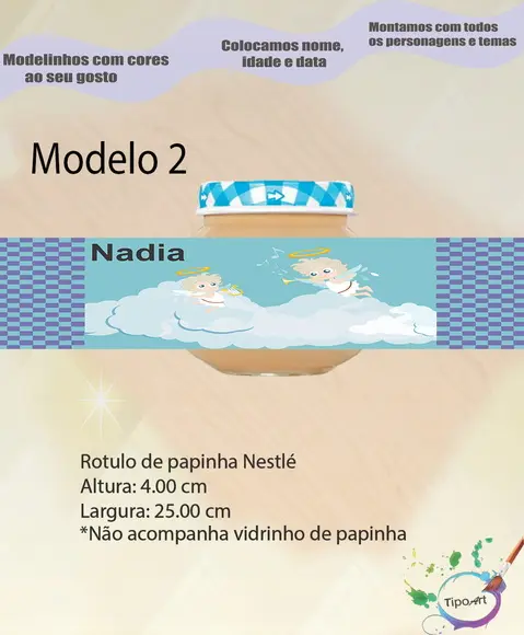Rótulo Vidro Papinha-batizado