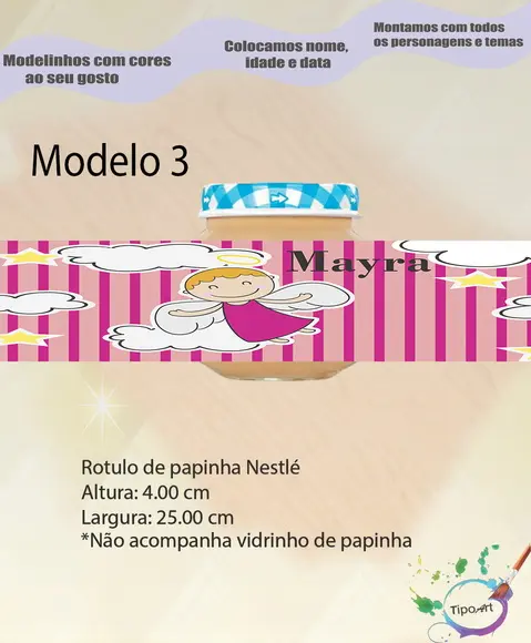 Rótulo Vidro Papinha-batizado
