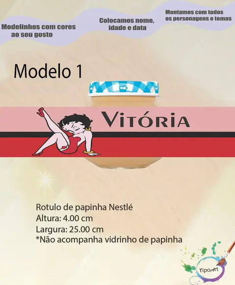 Rótulo Vidro Papinha-betty Boop