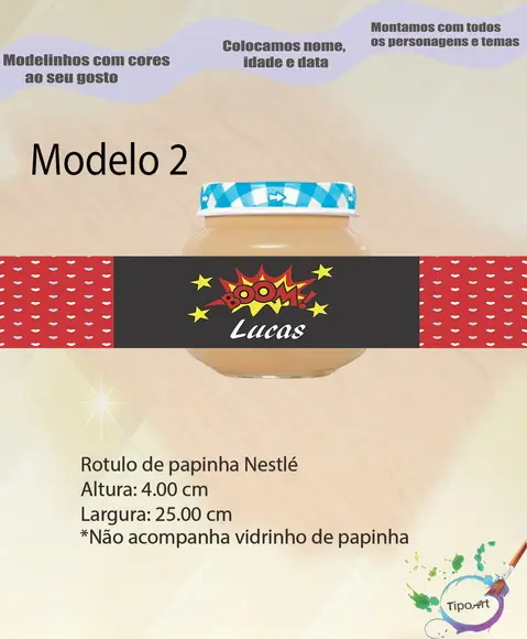 Rótulo Vidro Papinha-bomba