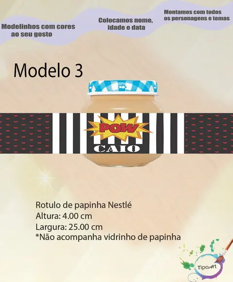 Rótulo Vidro Papinha-bomba