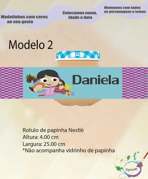 Rótulo Vidro Papinha-boneca