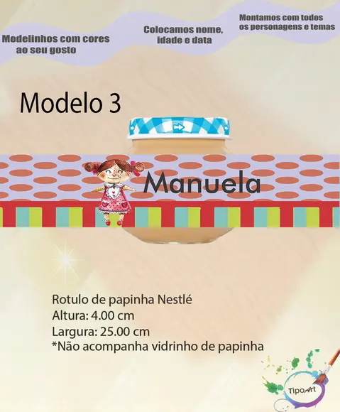 Rótulo Vidro Papinha-boneca