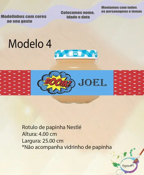 Rótulo Vidro Papinha-bomba