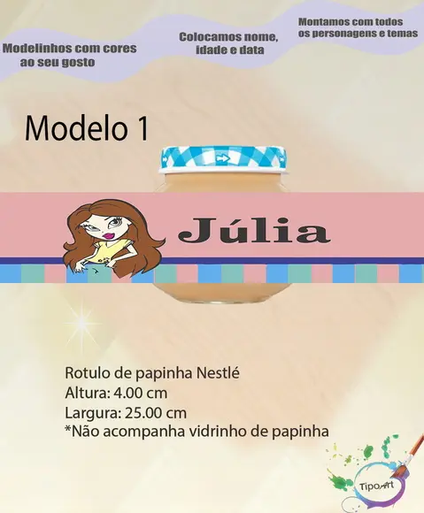 Rótulo Vidro Papinha-bratz