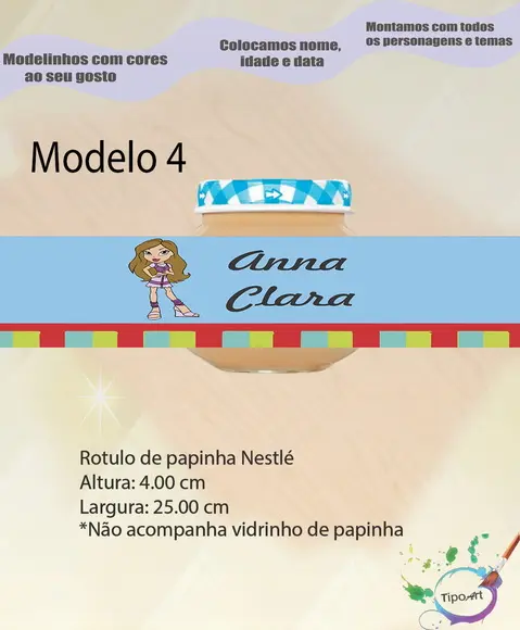 Rótulo Vidro Papinha-bratz