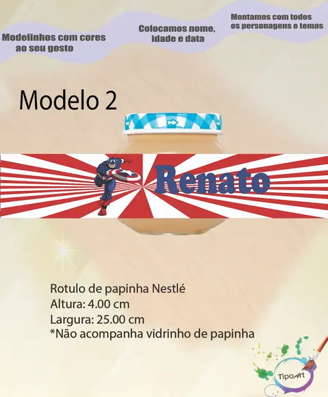 Rótulo Vidro Papinha-capitão America