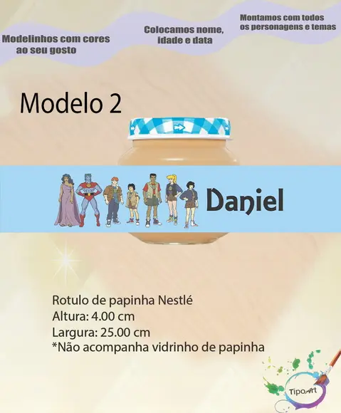 Rótulo Vidro Papinha-capitão Planeta