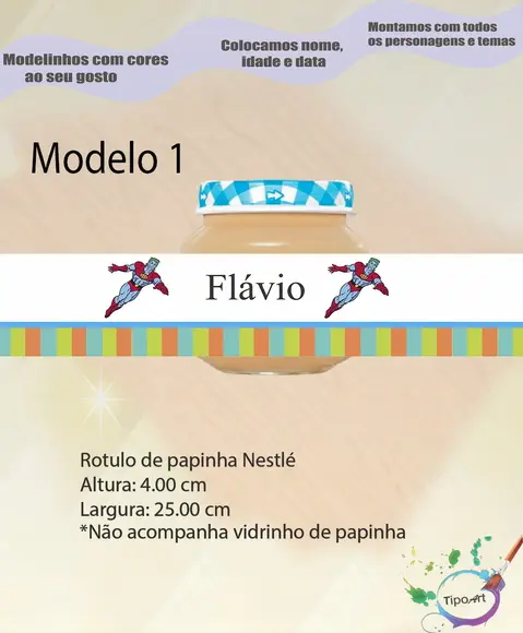Rótulo Vidro Papinha-capitão Planeta