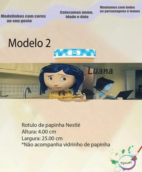 Rótulo Vidro Papinha-caroline e o Mundo Secreto