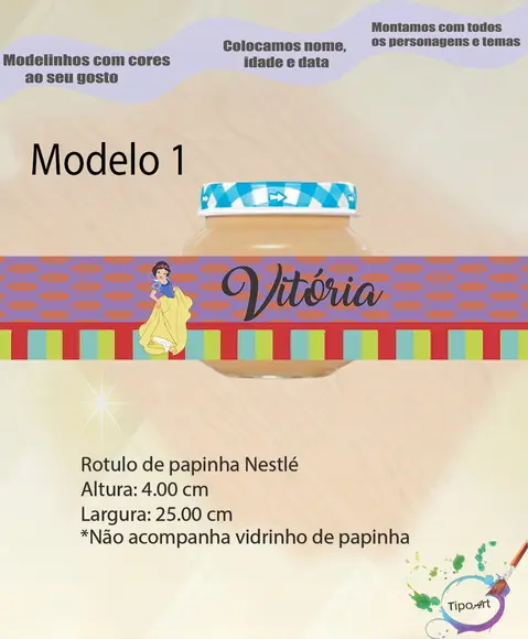 Rótulo Vidro Papinha-branca de Neve