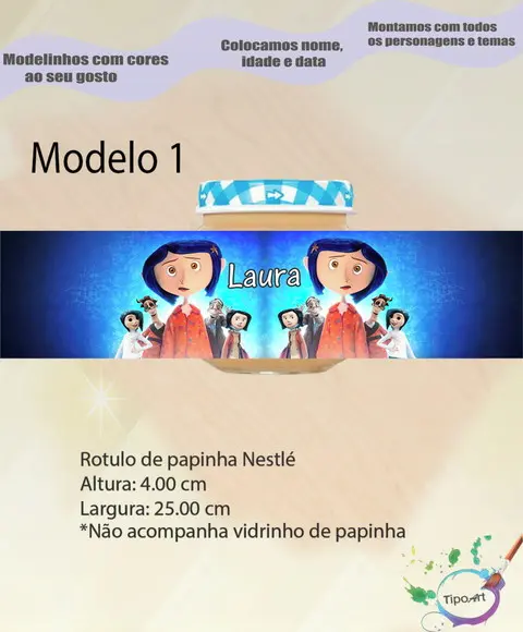 Rótulo Vidro Papinha-caroline e o Mundo Secreto