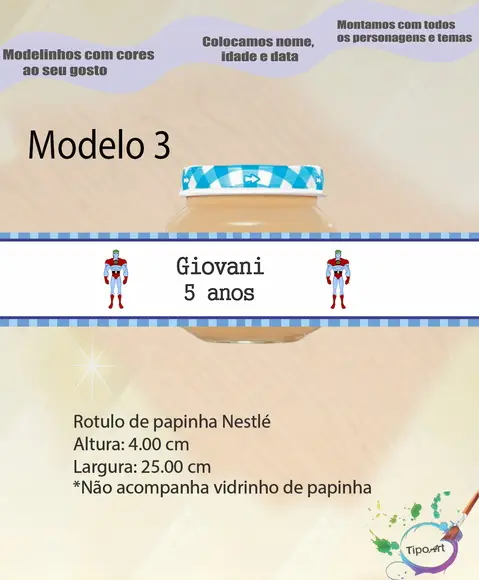 Rótulo Vidro Papinha-capitão Planeta
