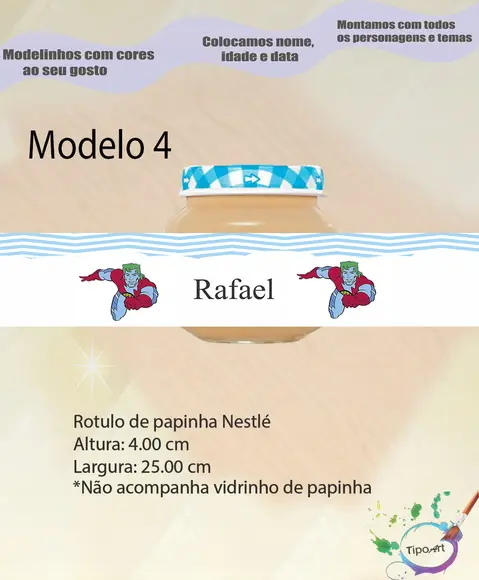 Rótulo Vidro Papinha-capitão Planeta
