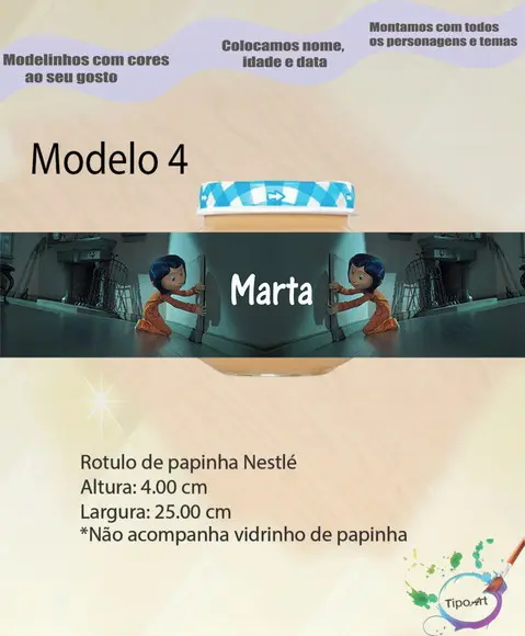 Rótulo Vidro Papinha-caroline e o Mundo Secreto