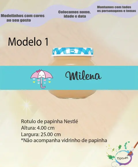 Rótulo Vidro Papinha-chuva de Amor