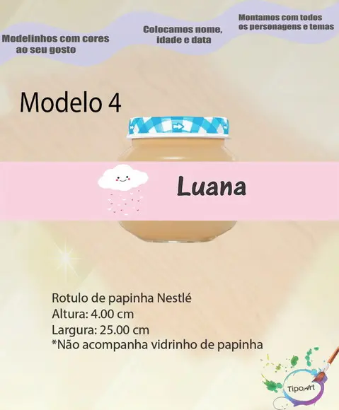 Rótulo Vidro Papinha-chuva de Amor