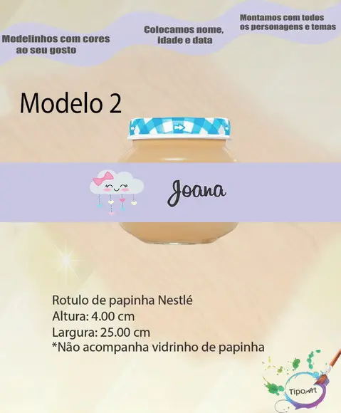 Rótulo Vidro Papinha-chuva de Amor