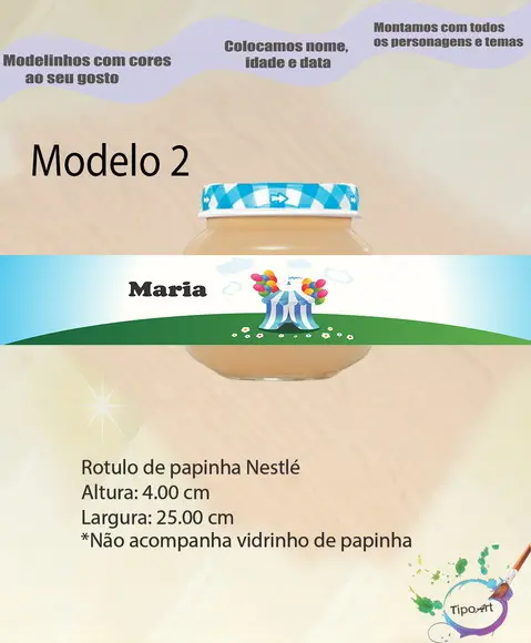 Rótulo Vidro Papinha-circo
