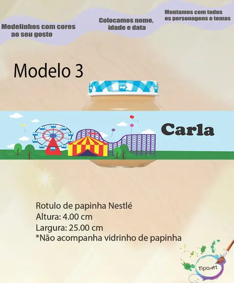 Rótulo Vidro Papinha-circo