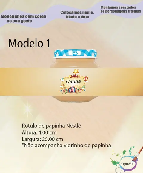 Rótulo Vidro Papinha-circo