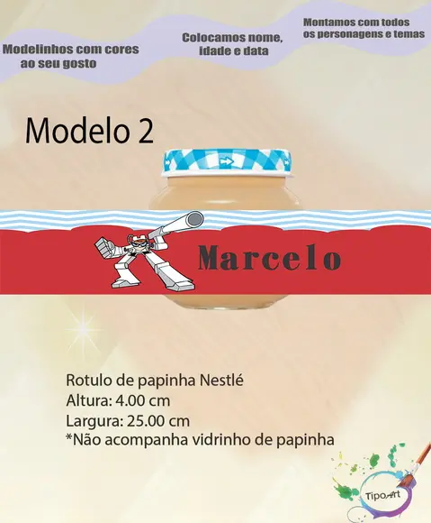Rótulo Vidro Papinha-dexter