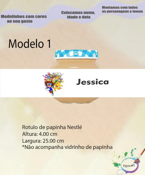 Rótulo Vidro Papinha-digimon