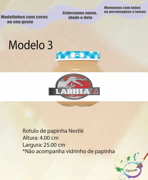 Rótulo Vidro Papinha-dinossauros