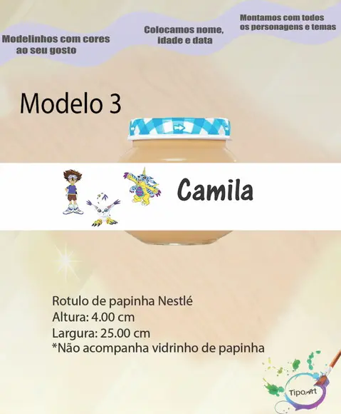 Rótulo Vidro Papinha-digimon