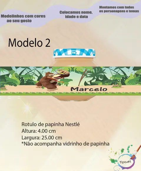 Rótulo Vidro Papinha-donkey Kong
