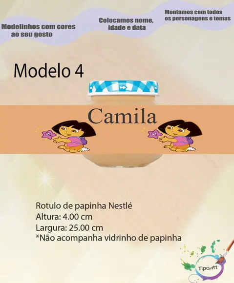 Rótulo Vidro Papinha-dora Aventureira
