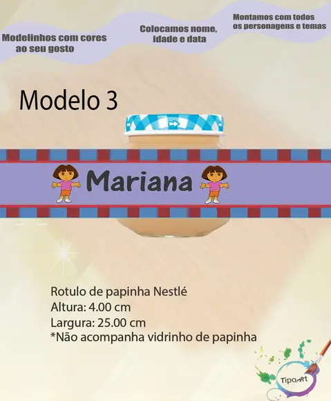 Rótulo Vidro Papinha-dora Aventureira