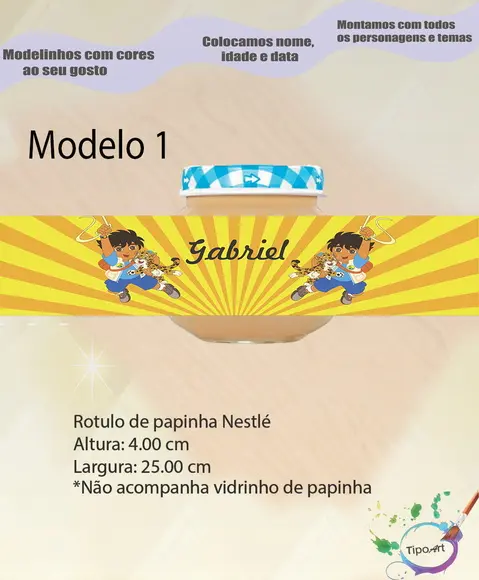 Rótulo Vidro Papinha-dora Aventureira