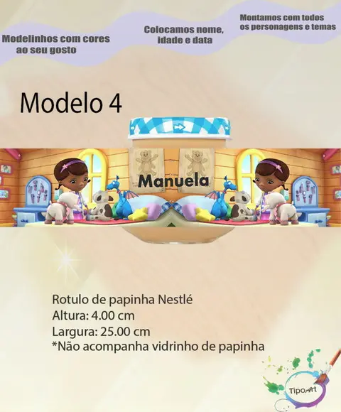 Rótulo Vidro Papinha-doutora Brinquedos