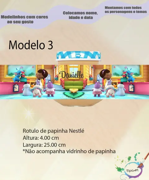 Rótulo Vidro Papinha-doutora Brinquedos