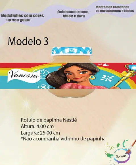 Rótulo Vidro Papinha-elena de Avalor
