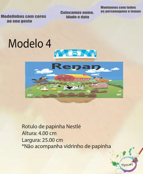 Rótulo Vidro Papinha-fazendinha