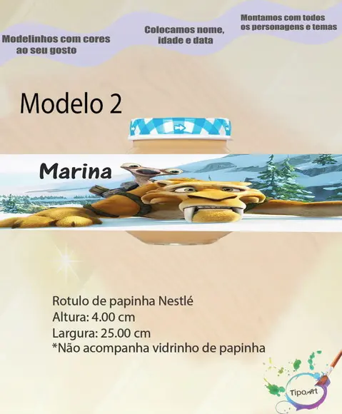 Rótulo Vidro Papinha-era do Gelo