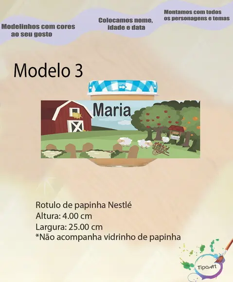 Rótulo Vidro Papinha-fazendinha