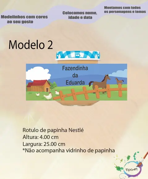Rótulo Vidro Papinha-fazendinha