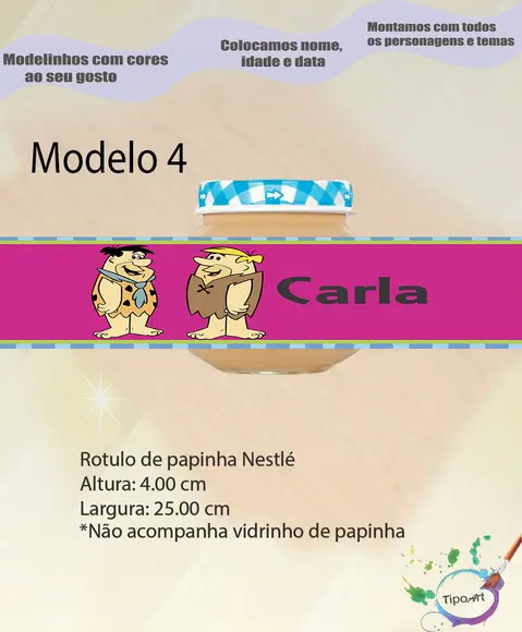 Rótulo Vidro Papinha-fred Flintstone