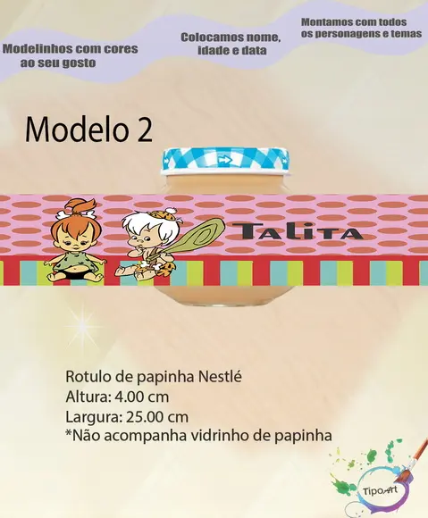 Rótulo Vidro Papinha-fred Flintstone