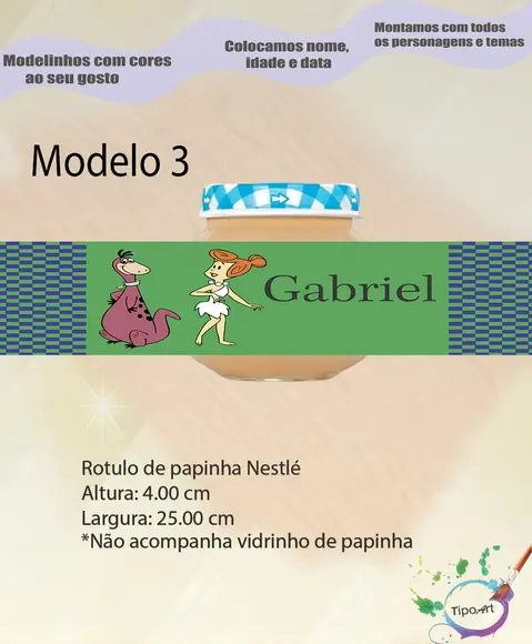 Rótulo Vidro Papinha-fred Flintstone